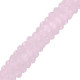 Faceted glass beads 3x2mm disc - Primrose pink-pearl shine coating